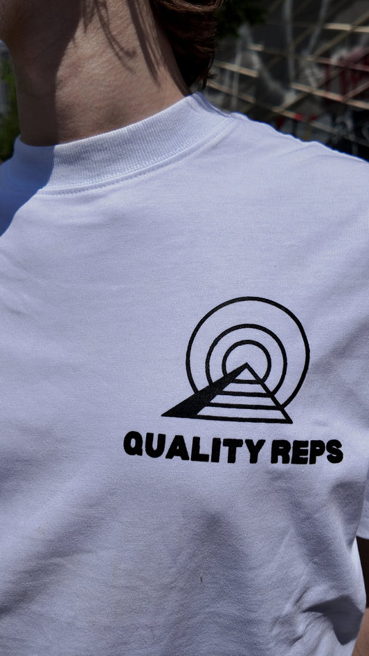 "CLEAN WHITE" QUALITYREPS Heavyweight cotton 100% cotton tee