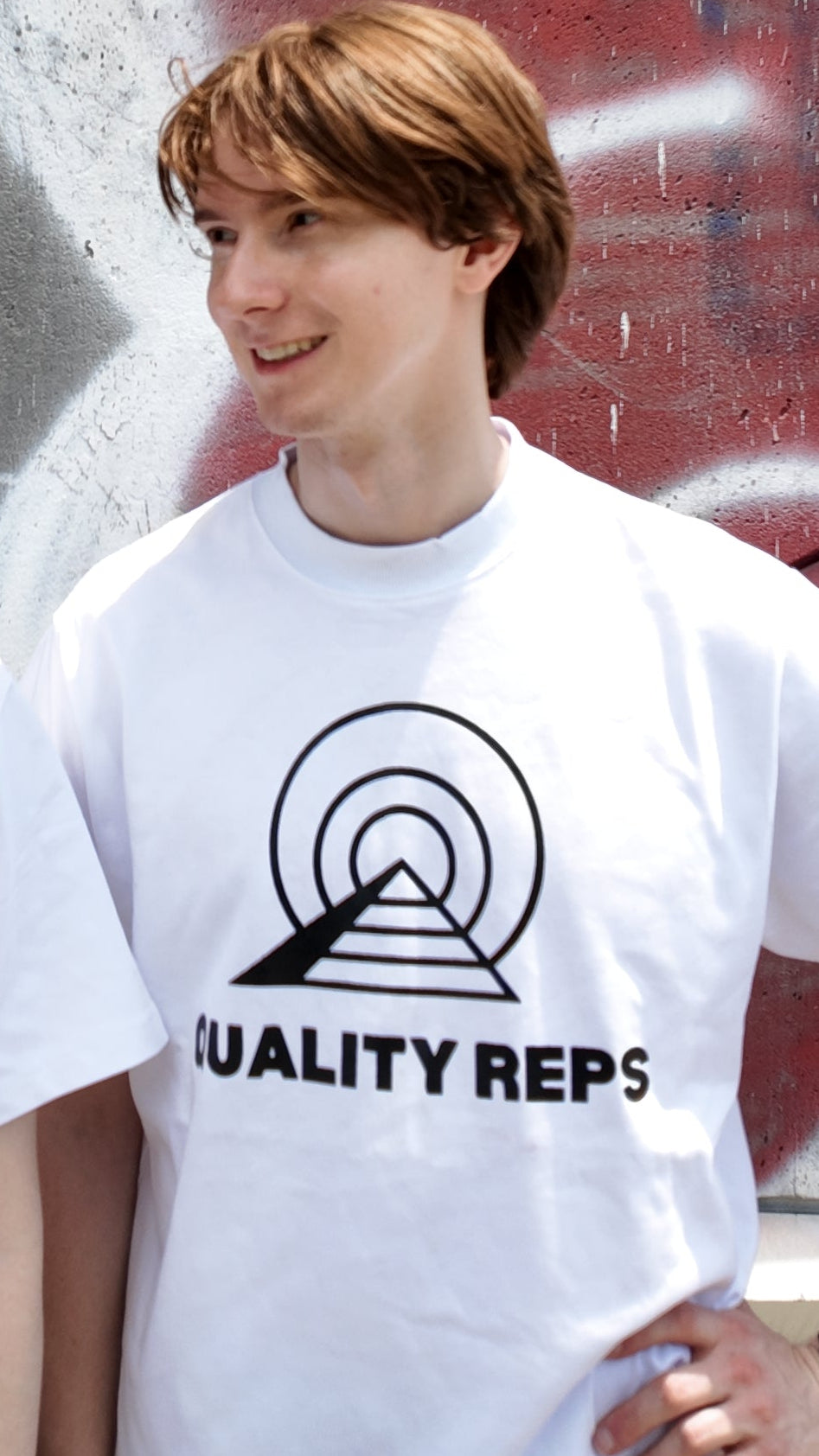 "CLEAR WHITE" QUALITYREPS Heavyweight cotton 100% cotton tee