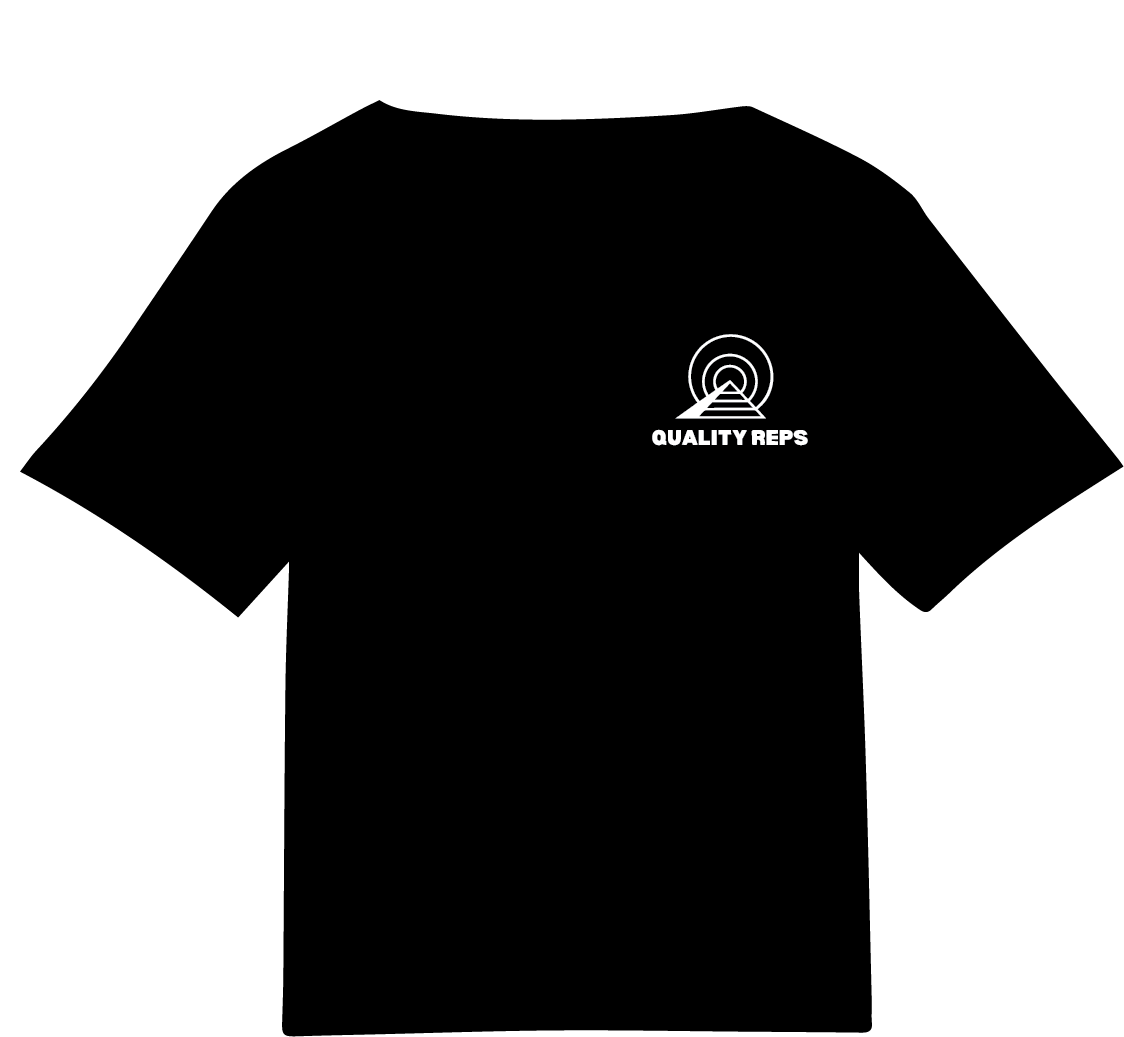 "CLEAN BLACK" QUALITYREPS Heavyweight cotton 100% cotton tee
