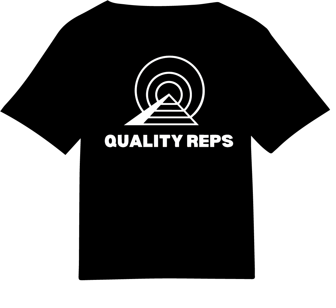 "CLEAR BLACK" QUALITYREPS Heavyweight cotton 100% cotton tee
